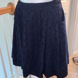 EUC Calvin Klein Navy Lace Overlay Skirt - sz 14